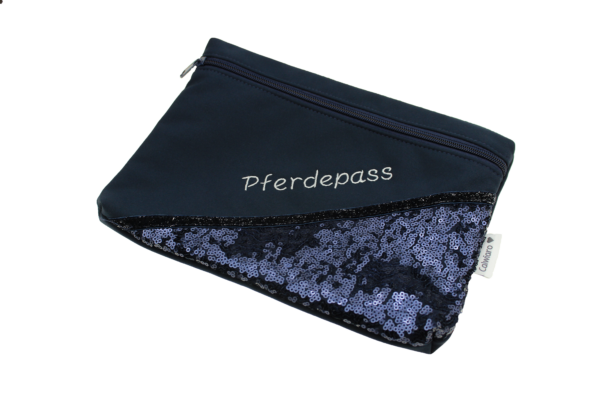 Pferdepasshülle Blue Glitter